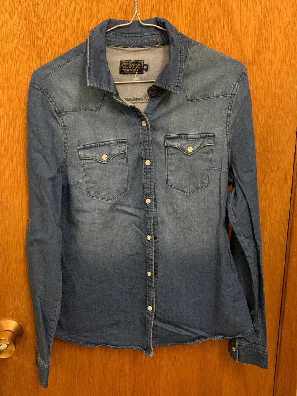 Ci Sono - dark blue button up shirt - Size Medium